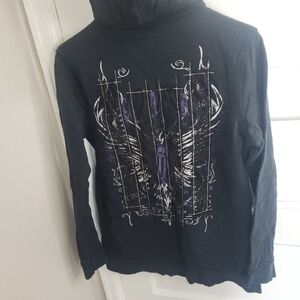 Harley Davidson Black Purple sweatshirt hoodie Lace Studs Womens Large